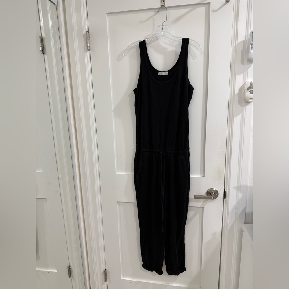Michael Stars black sleeveless jumpsuit w/ elastic / drawstring middle